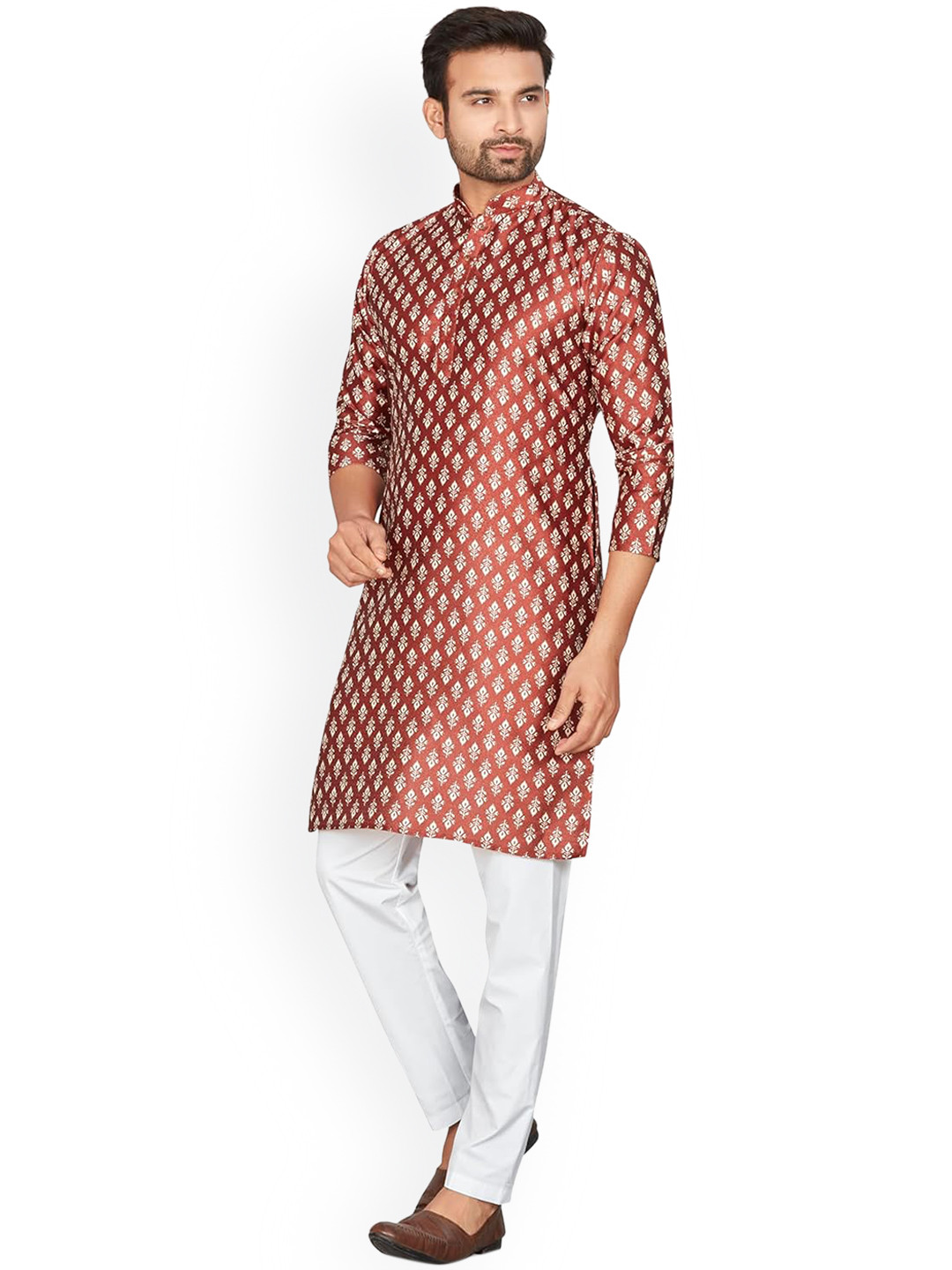 

Anouk Men Ethnic Motifs Printed Designer Kurta, Brown