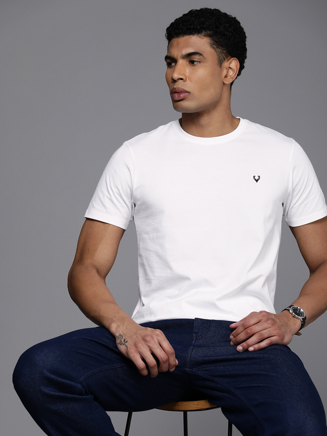 

Allen Solly Pure Cotton Slim Fit T-shirt, White