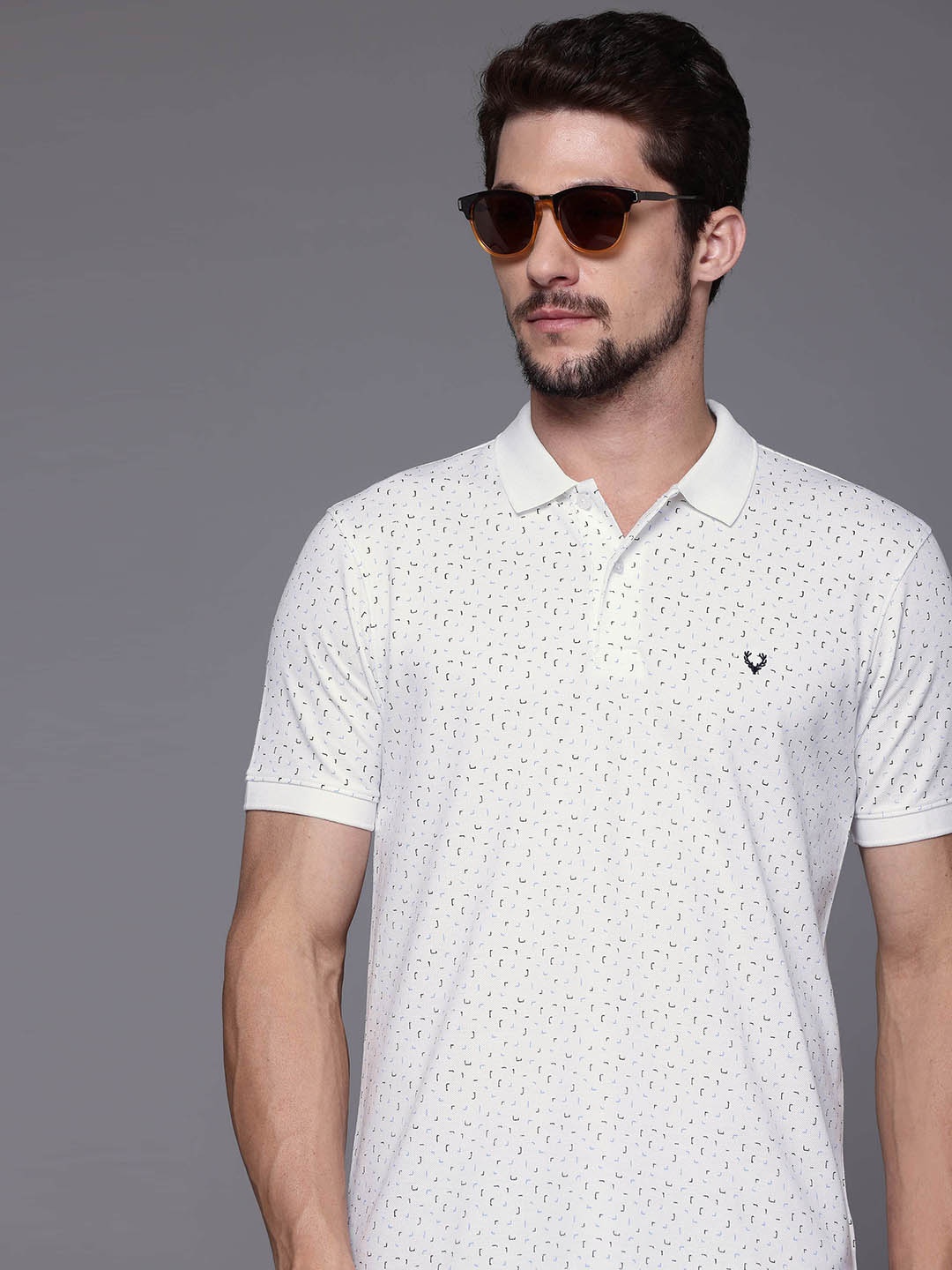 

Allen Solly Printed Polo Collar T-shirt, White