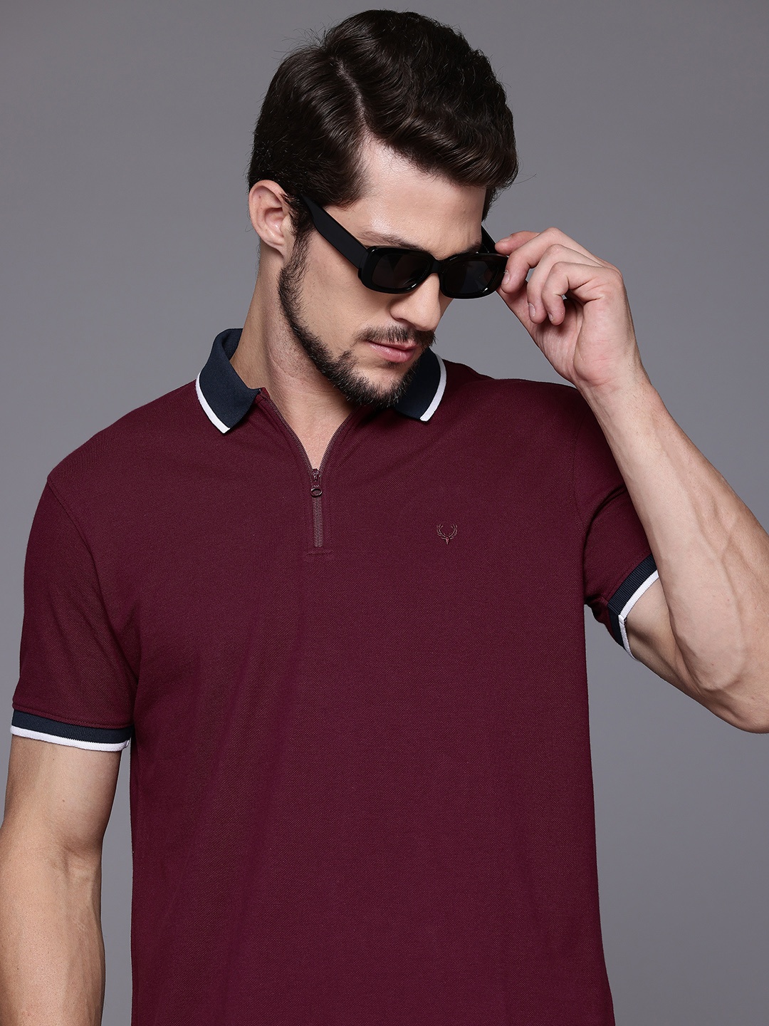 

Allen Solly Henley Neck T-shirt, Burgundy