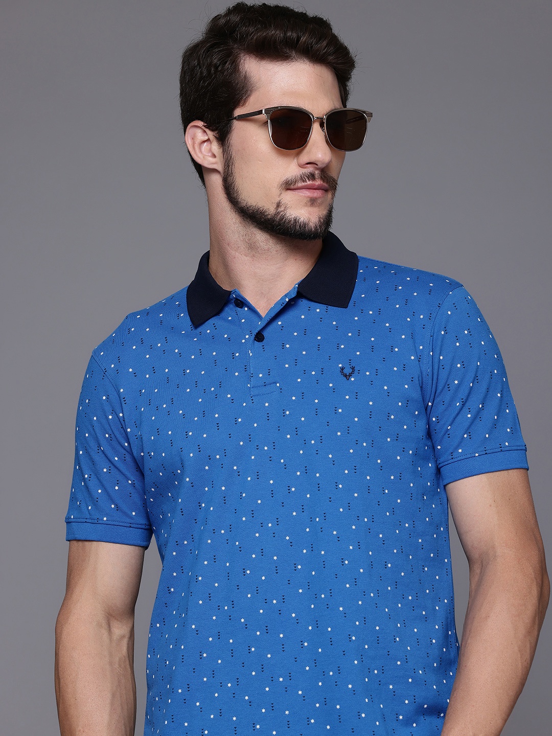 

Allen Solly Printed Polo Collar T-shirt, Blue