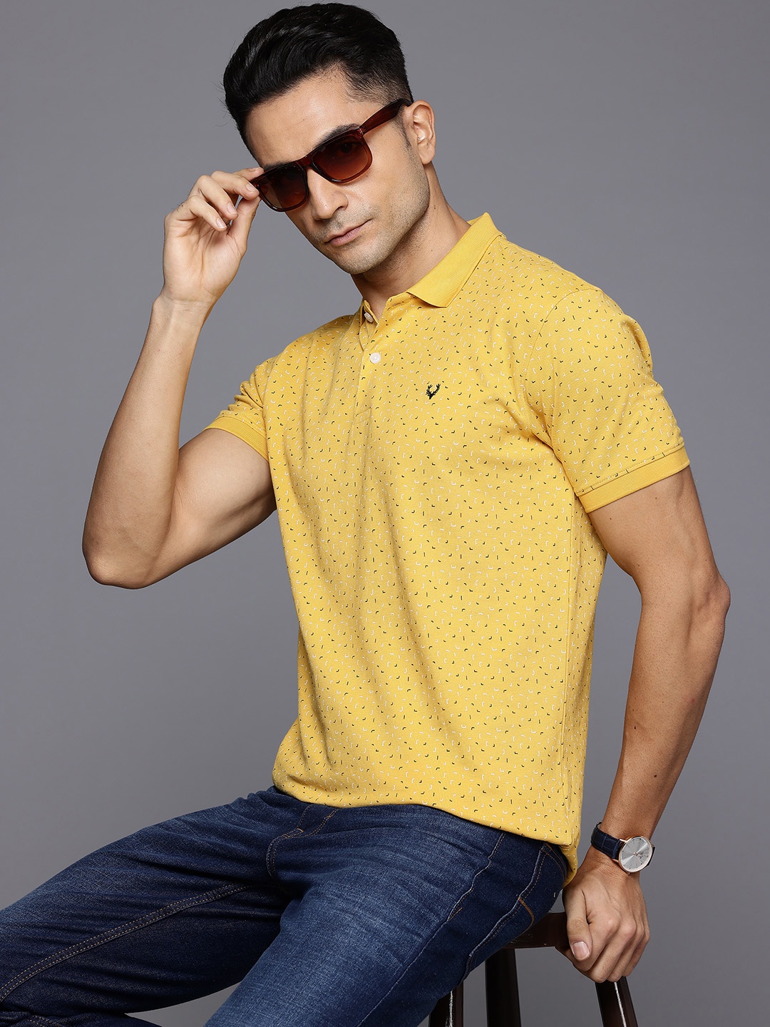 

Allen Solly Printed Polo Collar T-shirt, Yellow