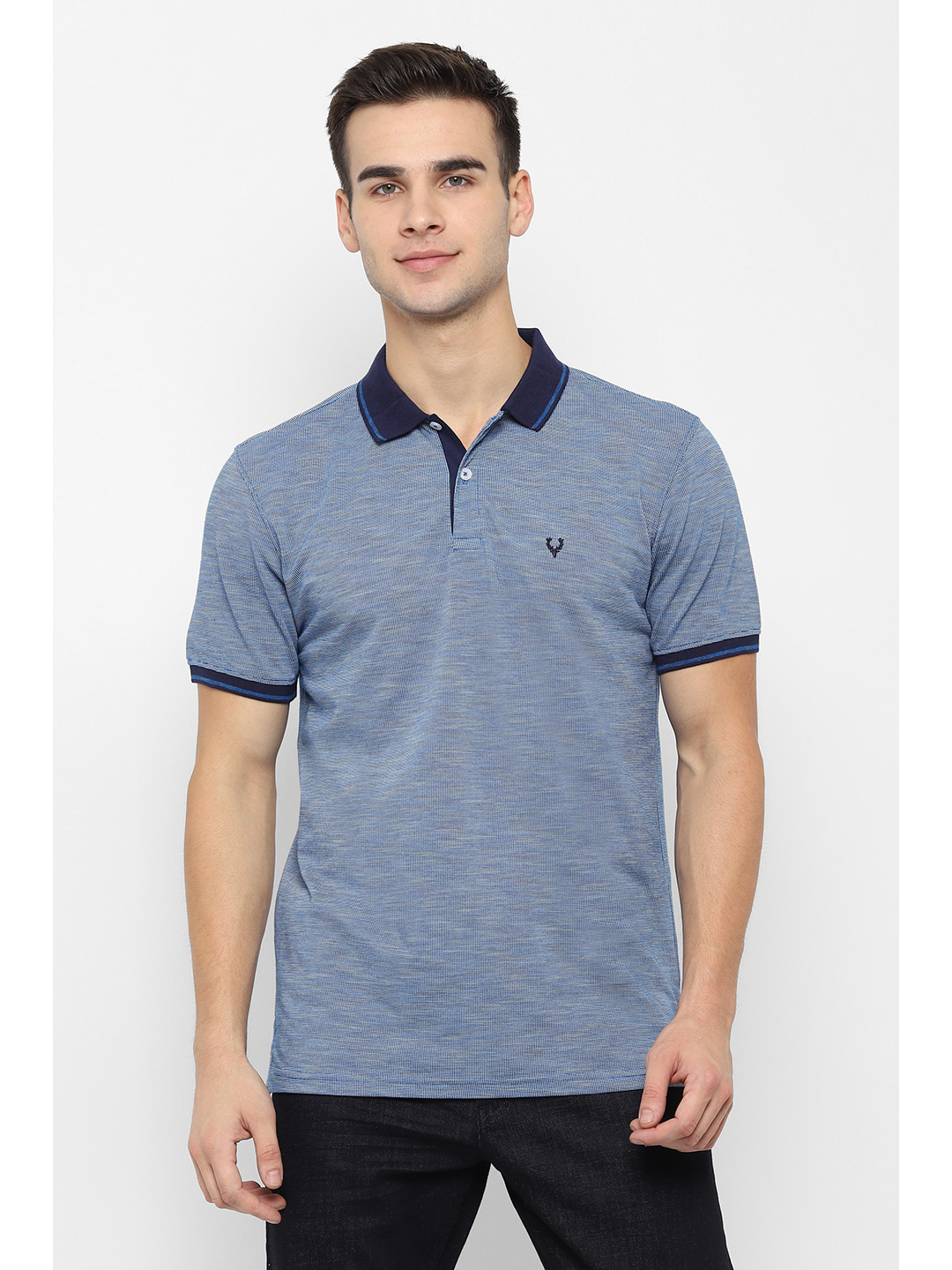 

Allen Solly Slub Effect Polo Collar T-shirt, Blue