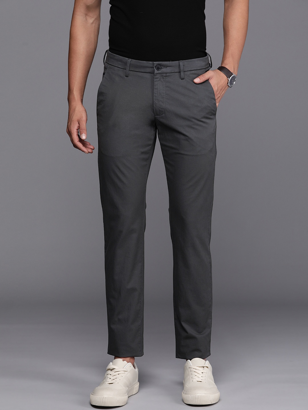 

Allen Solly Men Slim Fit Trousers, Grey