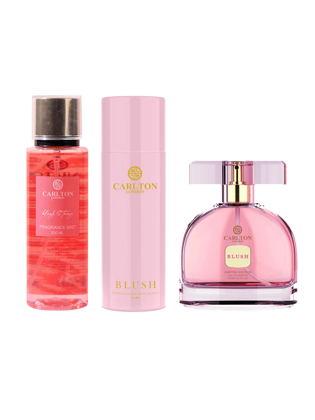 

Carlton London Women Fragrance Combo - Blush & Tease Body Mist + Blush EDP + Deodorant, Pink