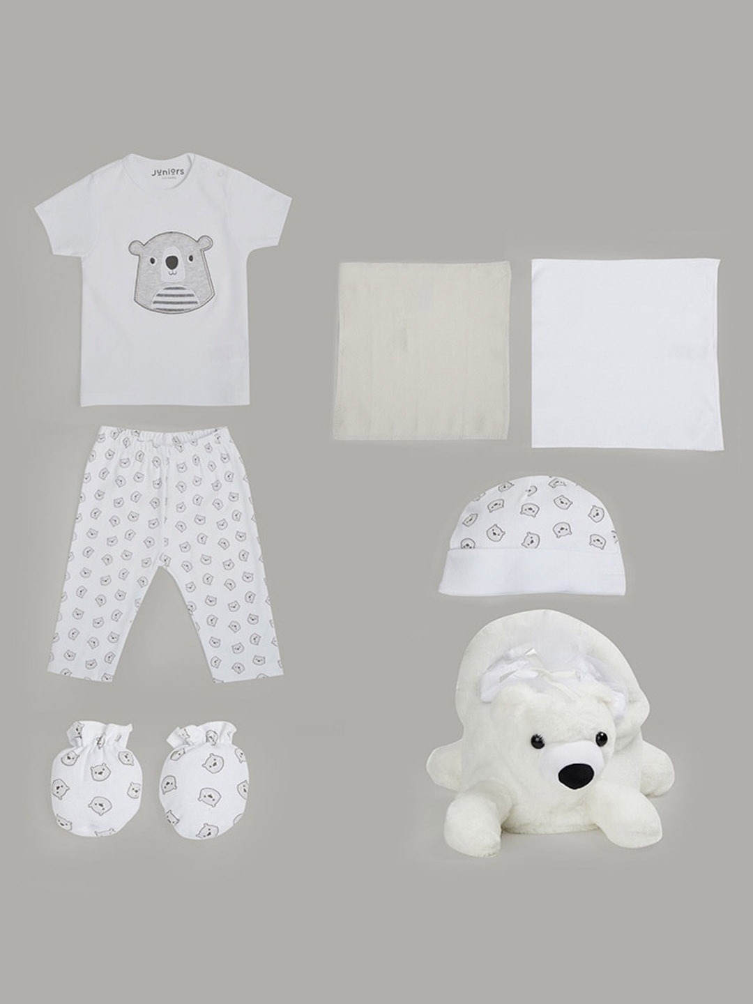 

Juniors by Lifestyle Infant Boys Pure Cotton Baby Apparel Gift Set, White