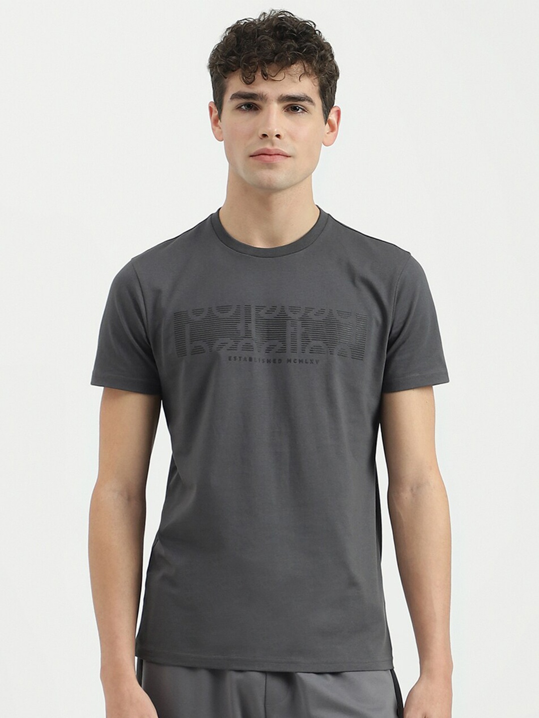 

United Colors of Benetton Typography Printed Pure Cotton T-shirt, Grey