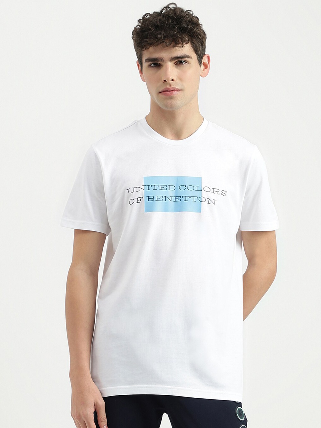 

United Colors of Benetton Typography Printed Pure Cotton T-shirt, White