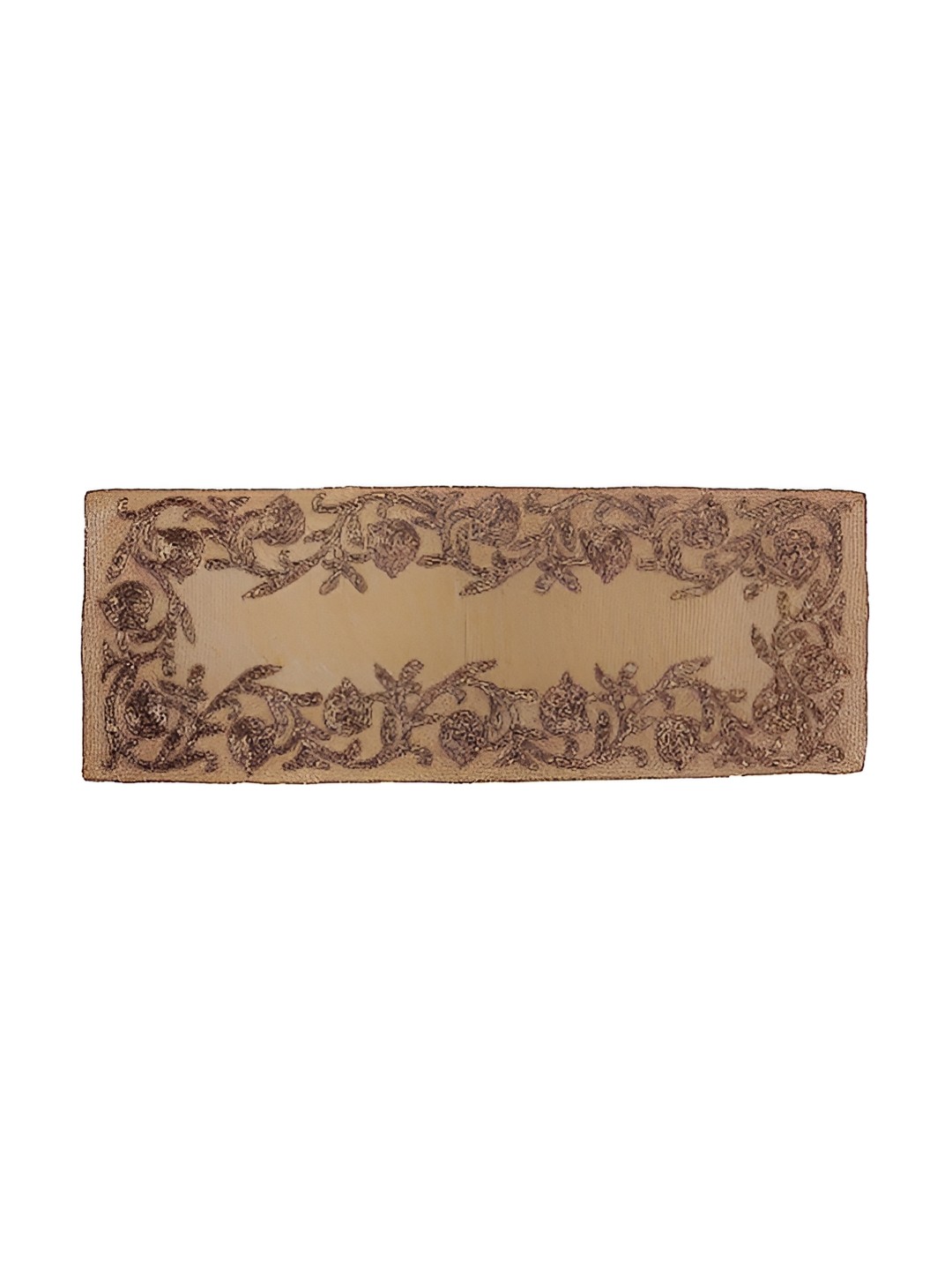 

YWULY Brown Beads Embellished Dining Table Runner