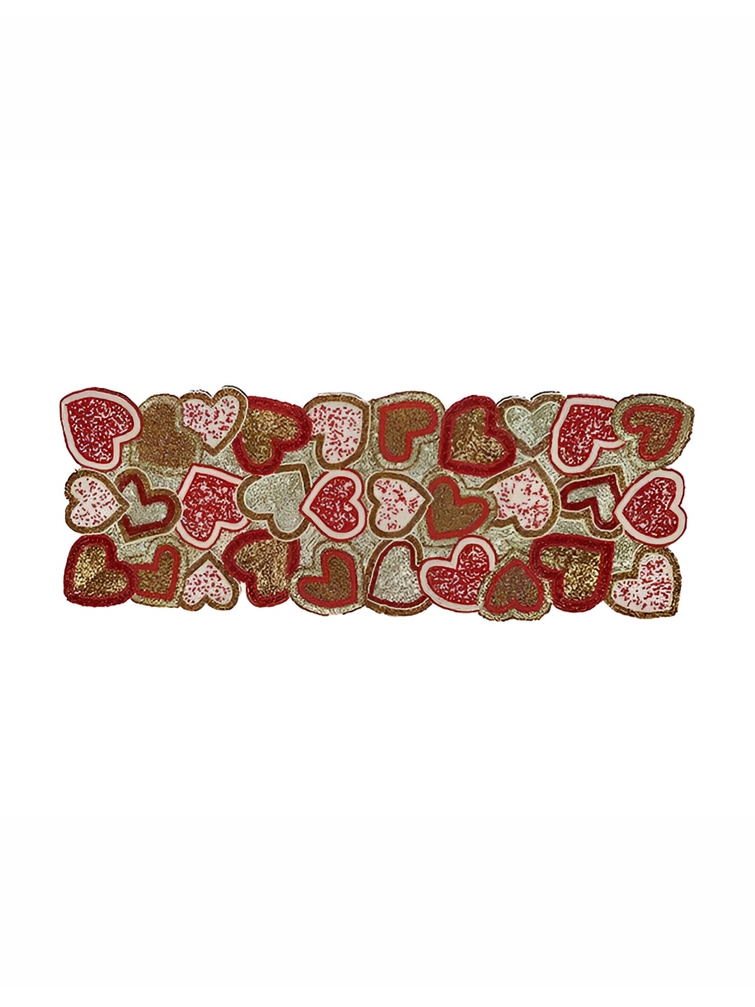 

YWULY Brown & Red Embroidered Abstract Shaped Table Runner