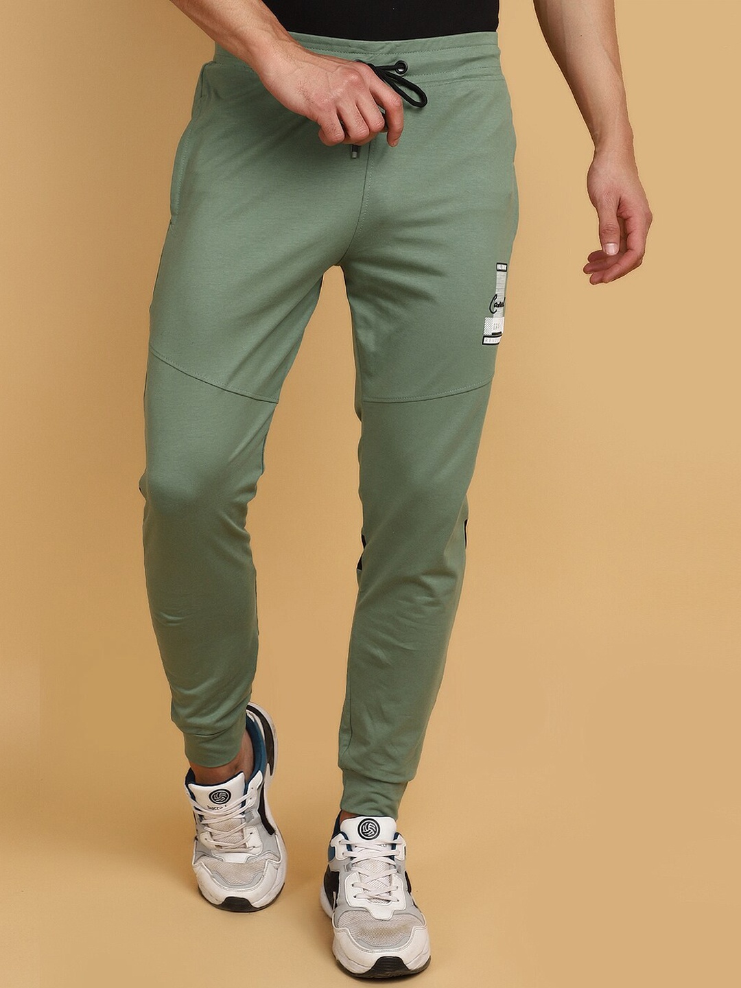 

V-Mart Men Mid Rise Cotton Joggers, Green