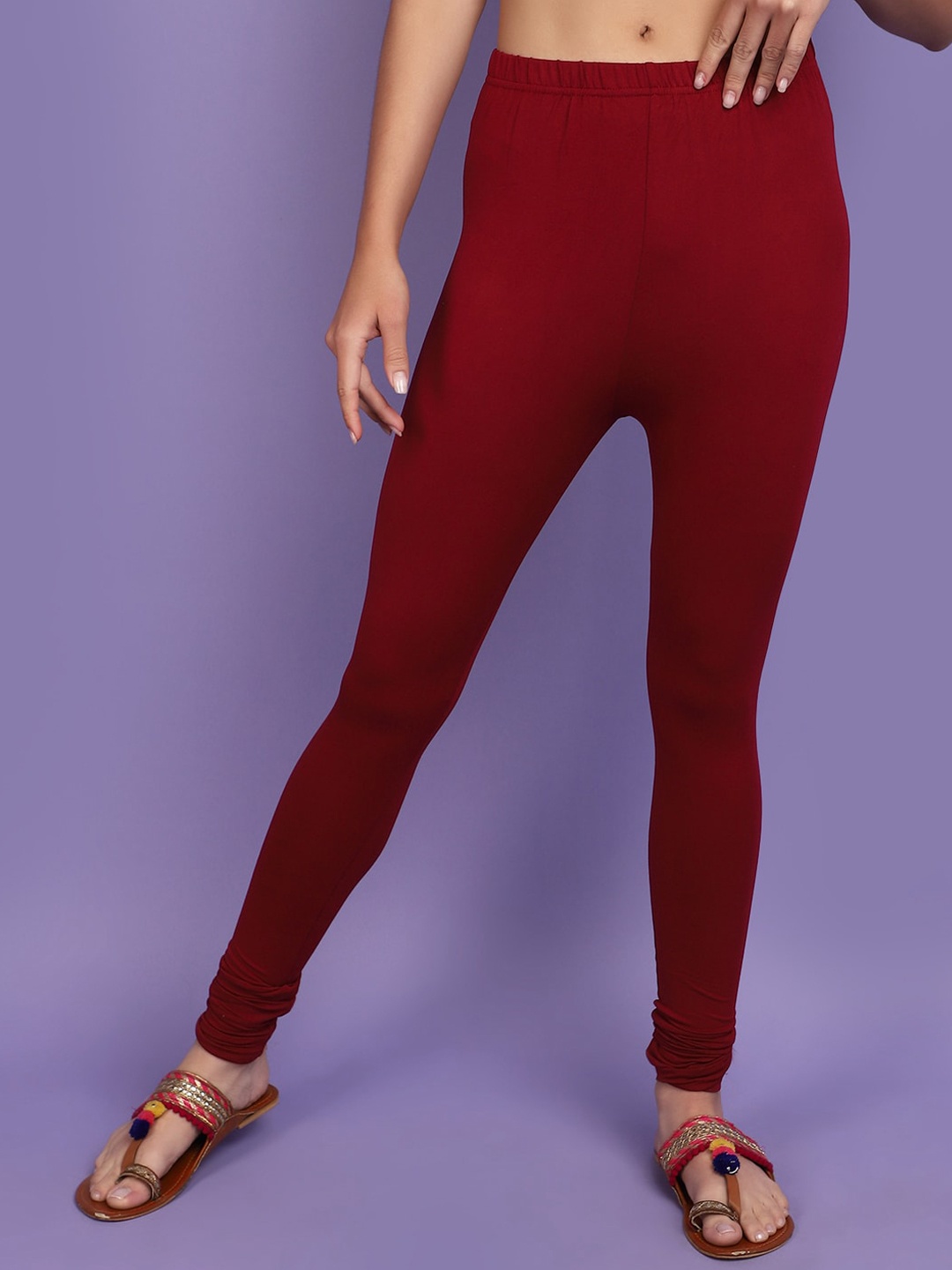 

V-Mart Churidar Length Leggings, Maroon