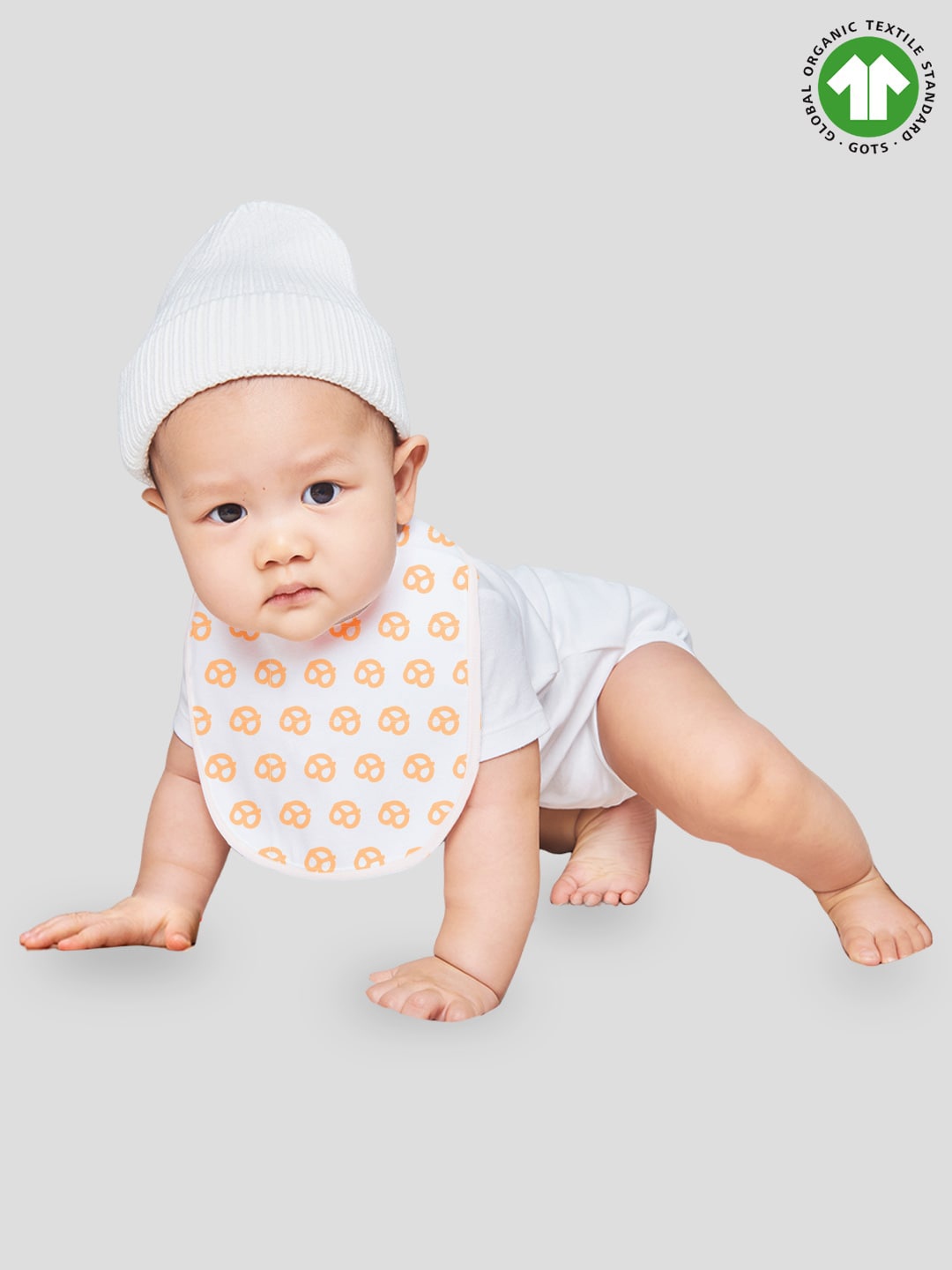 

Kidbea Infants Printed Comfortable Organic Cotton Baby Bibs, Yellow