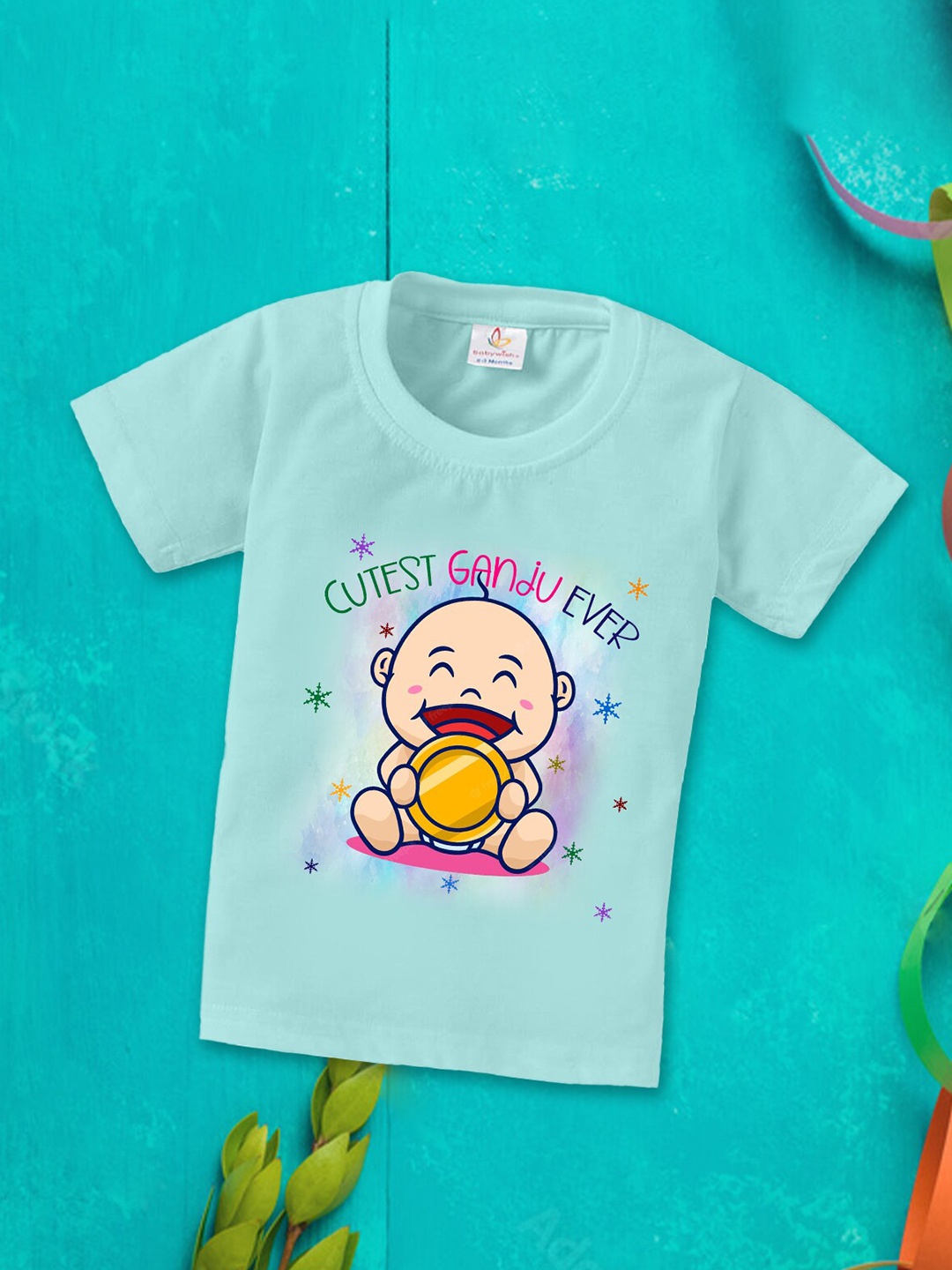 

Babywish Kids Graphic Printed Cotton T-Shirt, Sea green