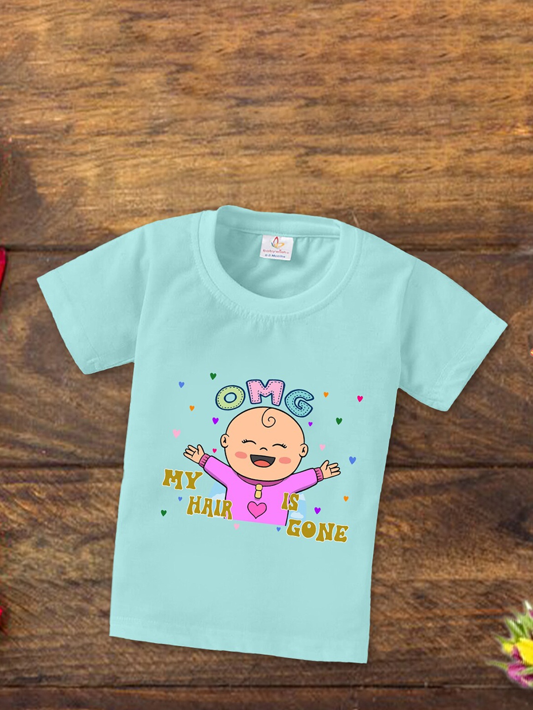 

Babywish Kids Humour and Comic Printed Round Neck Cotton T-shirt, Sea green