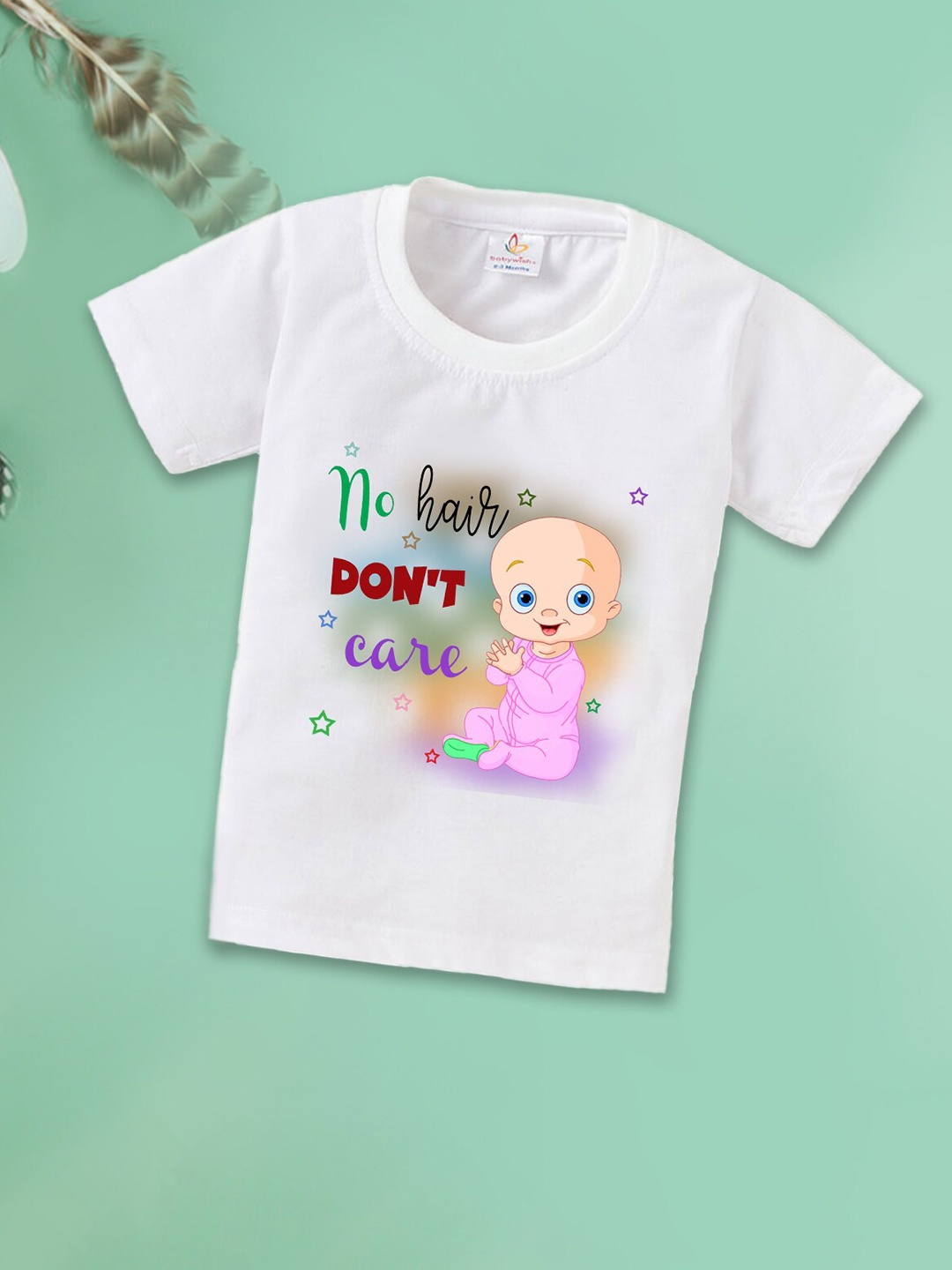 

Babywish Kids Humour and Comic Printed Round Neck Cotton T-shirt, White