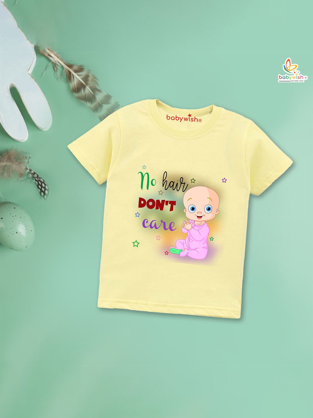 

Babywish Kids Humour and Comic Printed Round Neck Cotton T-shirt, Yellow
