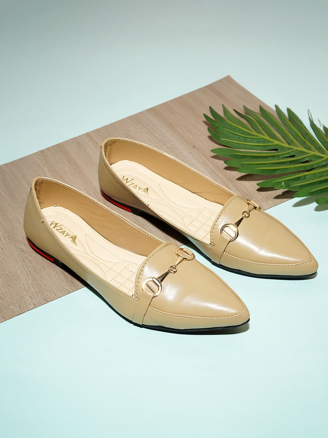 

WZAYA Pointed Toe Ballerinas, Beige