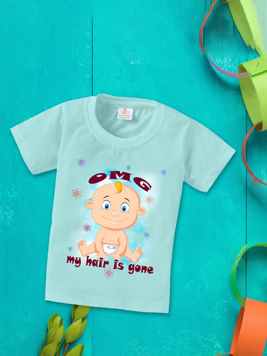 

Babywish Kids Humour and Comic Printed Round Neck Cotton T-shirt, Sea green