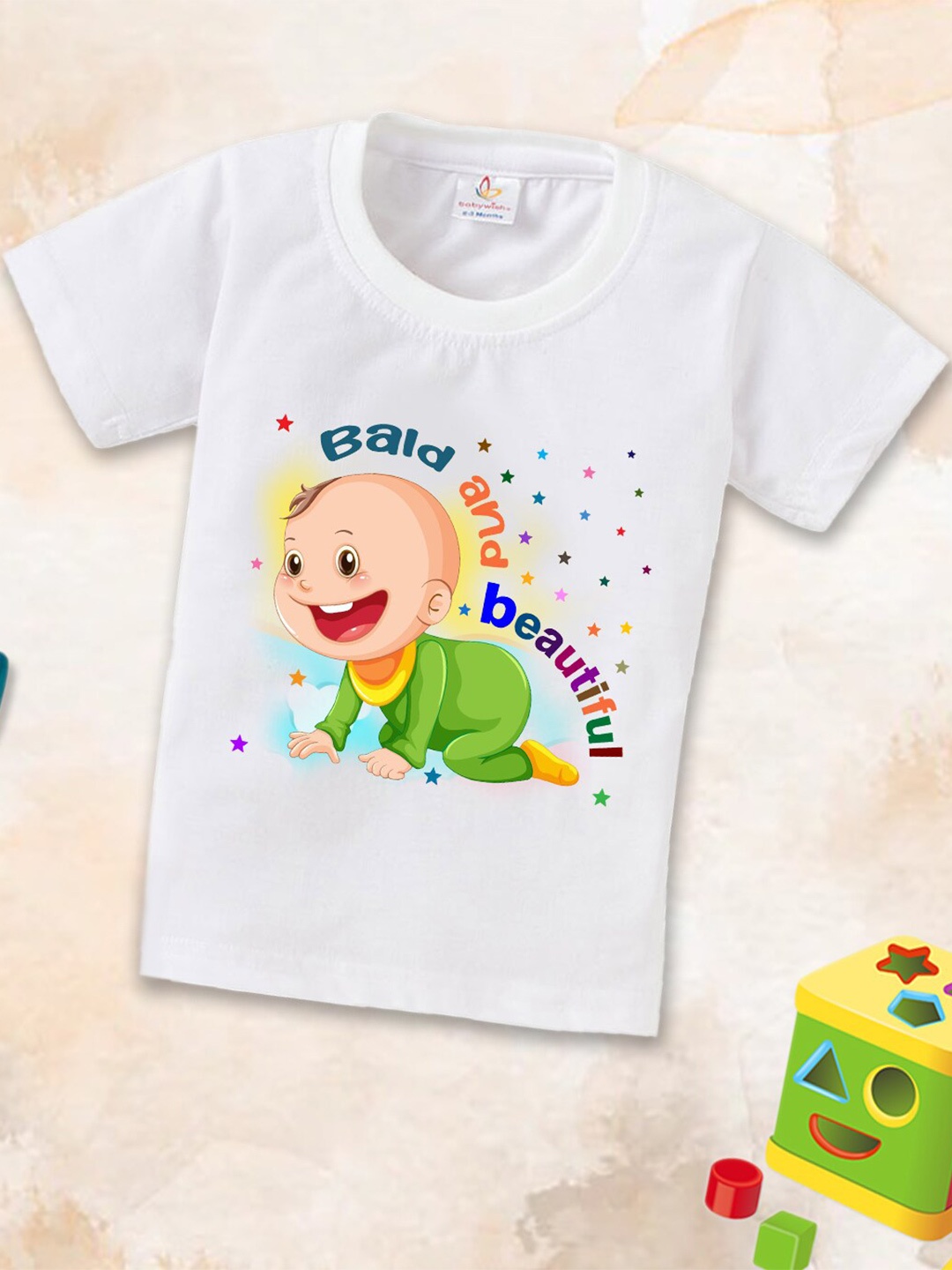 

Babywish Kids Graphic Printed Cotton T-Shirt, White