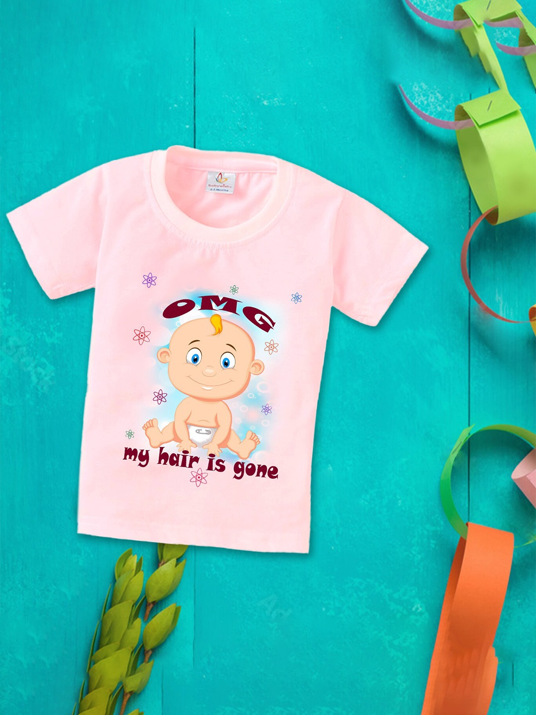 

Babywish Kids Graphic Printed Cotton T-Shirt, Pink