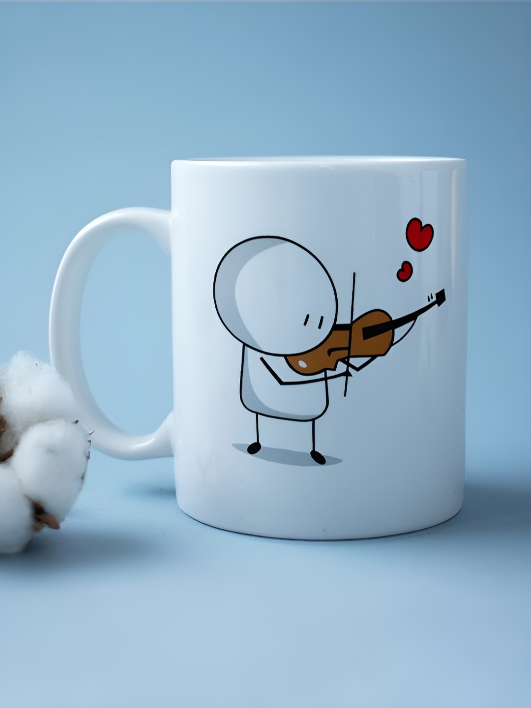 

The Earth Store White & Brown Handcrafted Printed Ceramic Glossy Mugs 350 ML