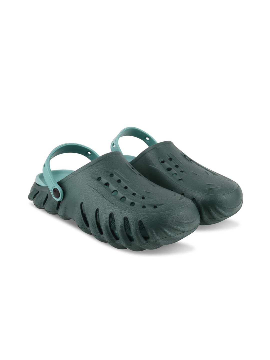 

BEONZA Men Self Design Clogs, Olive