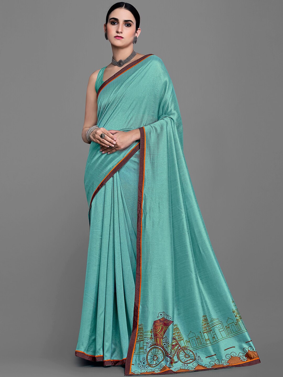 

Shaily Pure Georgette Saree, Blue