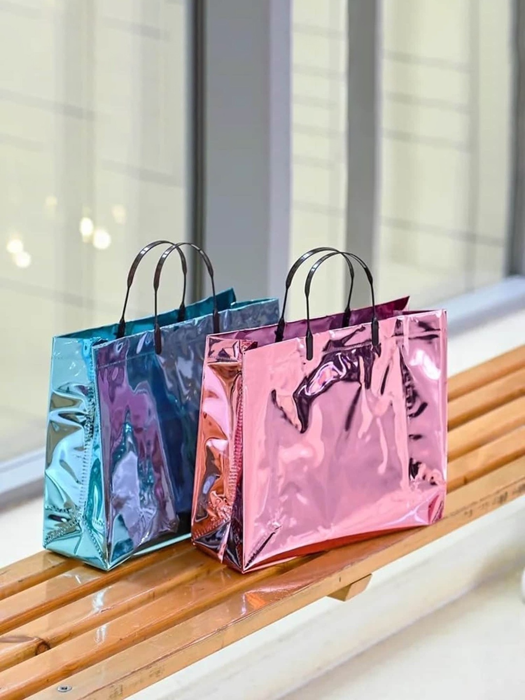 

Satyam Kraft 4 Pcs Paper Bag Goodie Bags With Handle Gift Paper bag, Pink