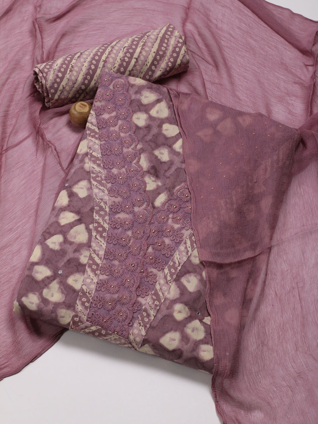 

Meena Bazaar Printed Unstitched Dress Material, Purple