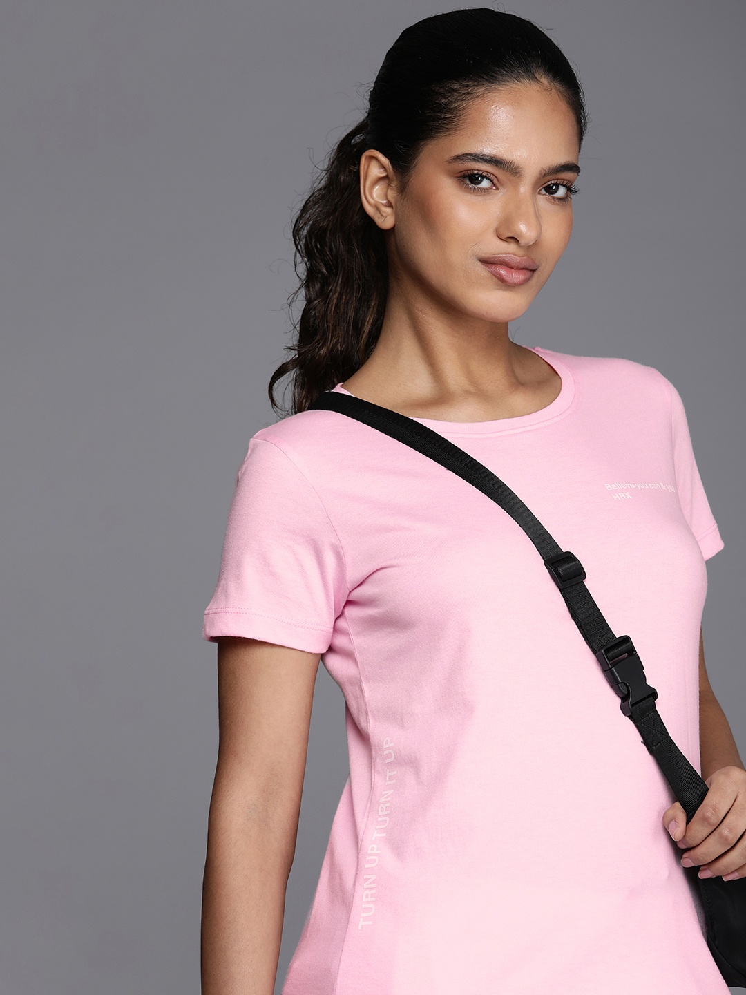 

HRX by Hrithik Roshan Typography Printed Pure Cotton T-shirt, Pink
