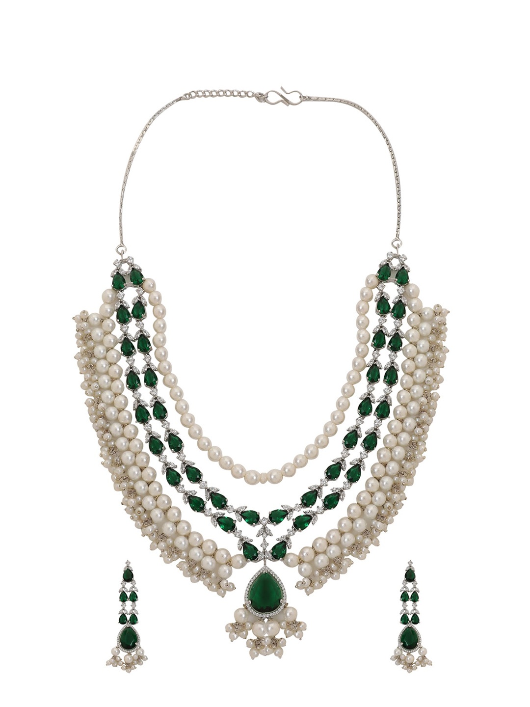 

XAGO Gold-Plated AD Studded Jewellery Set