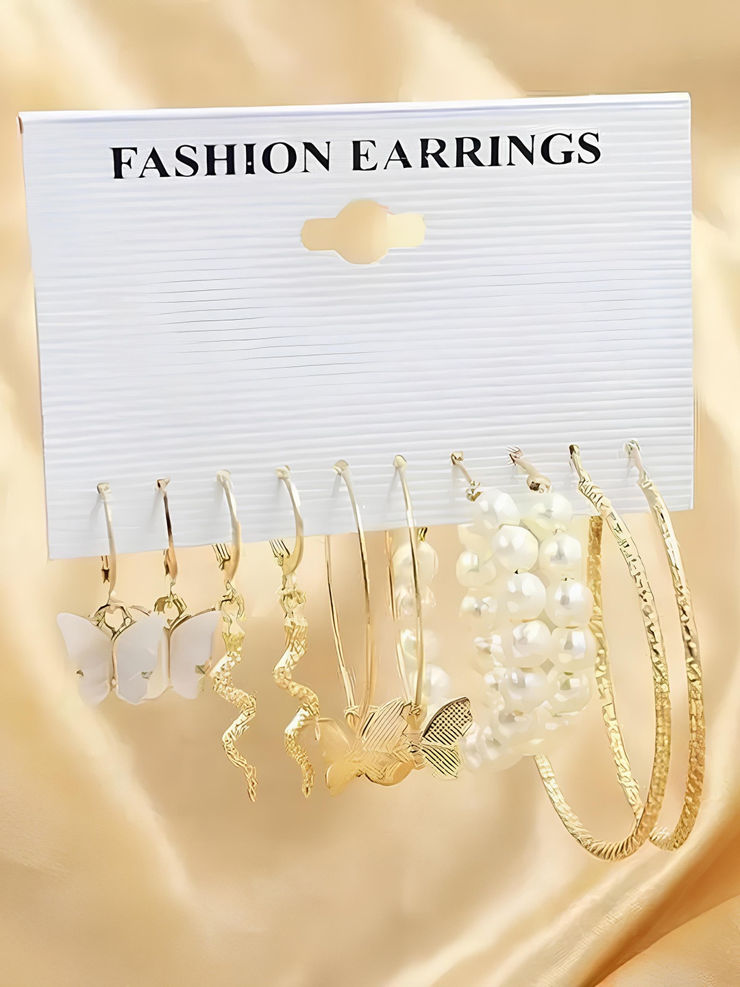 

KARISHMA KREATIONS Set of 5 Gold Plated Hoop Earrings