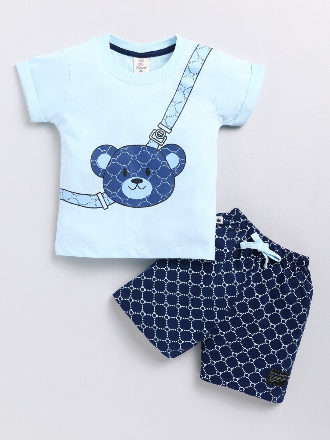 

BAESD Boys Printed Pure Cotton T-Shirt With Shorts, Blue