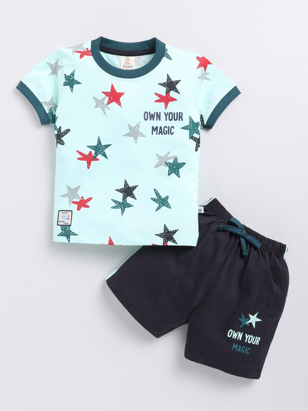 

BAESD Boys Printed Pure Cotton T-Shirt With Shorts, Green