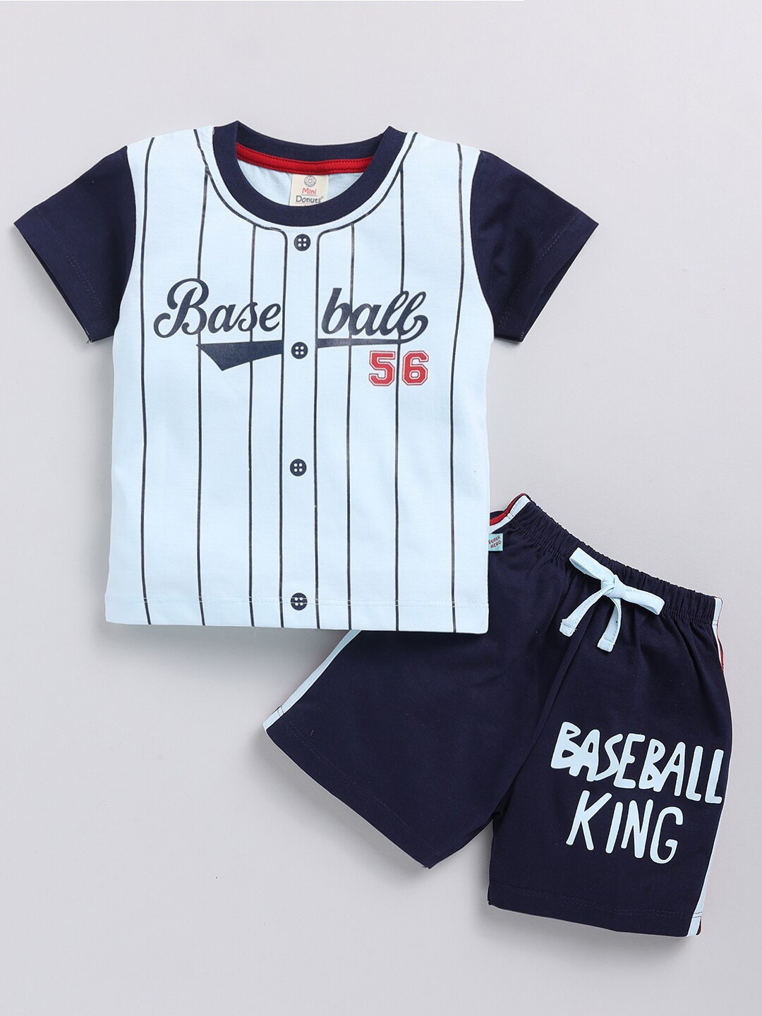 

BAESD Boys Printed Pure Cotton T-shirt With Shorts, Blue