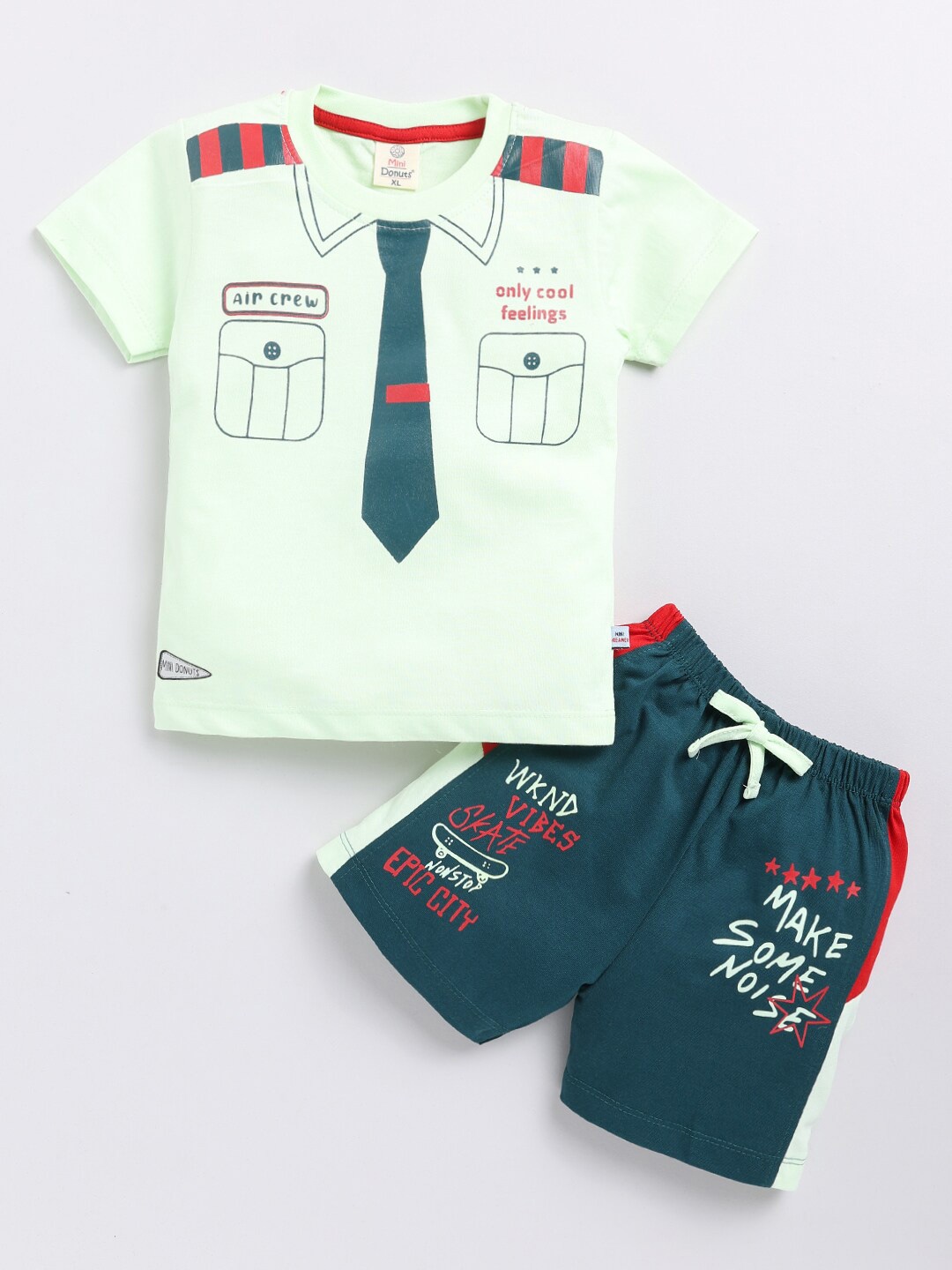 

BAESD Infant Boys Printed Pure Cotton T-shirt with Shorts, Green