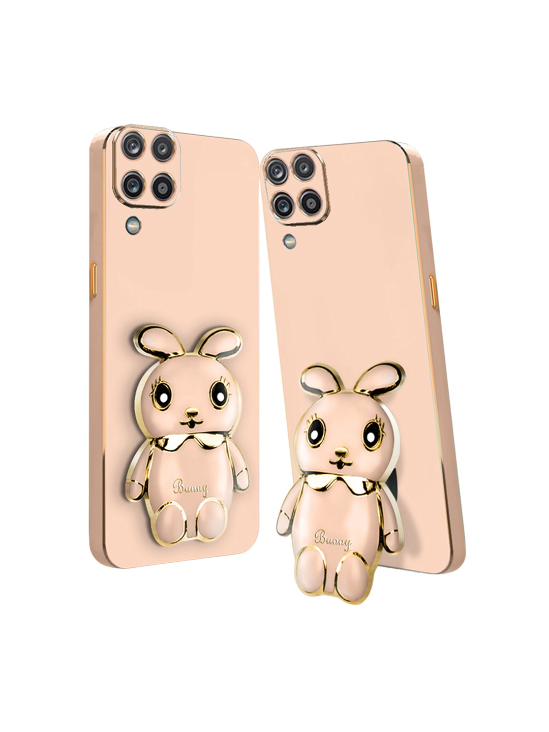 

Karwan 3D Mini Bunny with Folding Stand Samsung M33 Back Cover, Pink