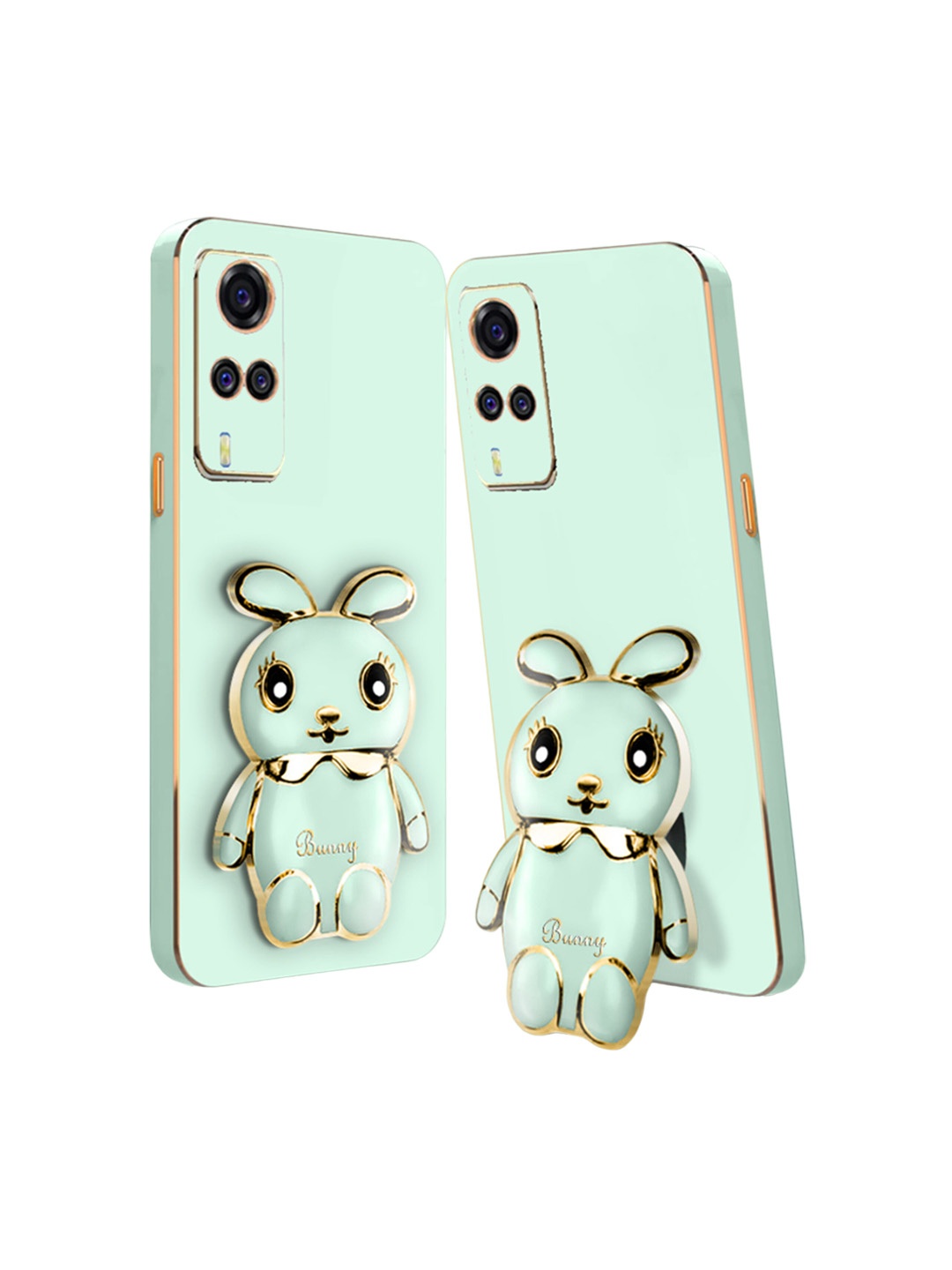 

Karwan 3D Mini Bunny with Folding Stand Vivo Y51 Mobile Back Case, Green
