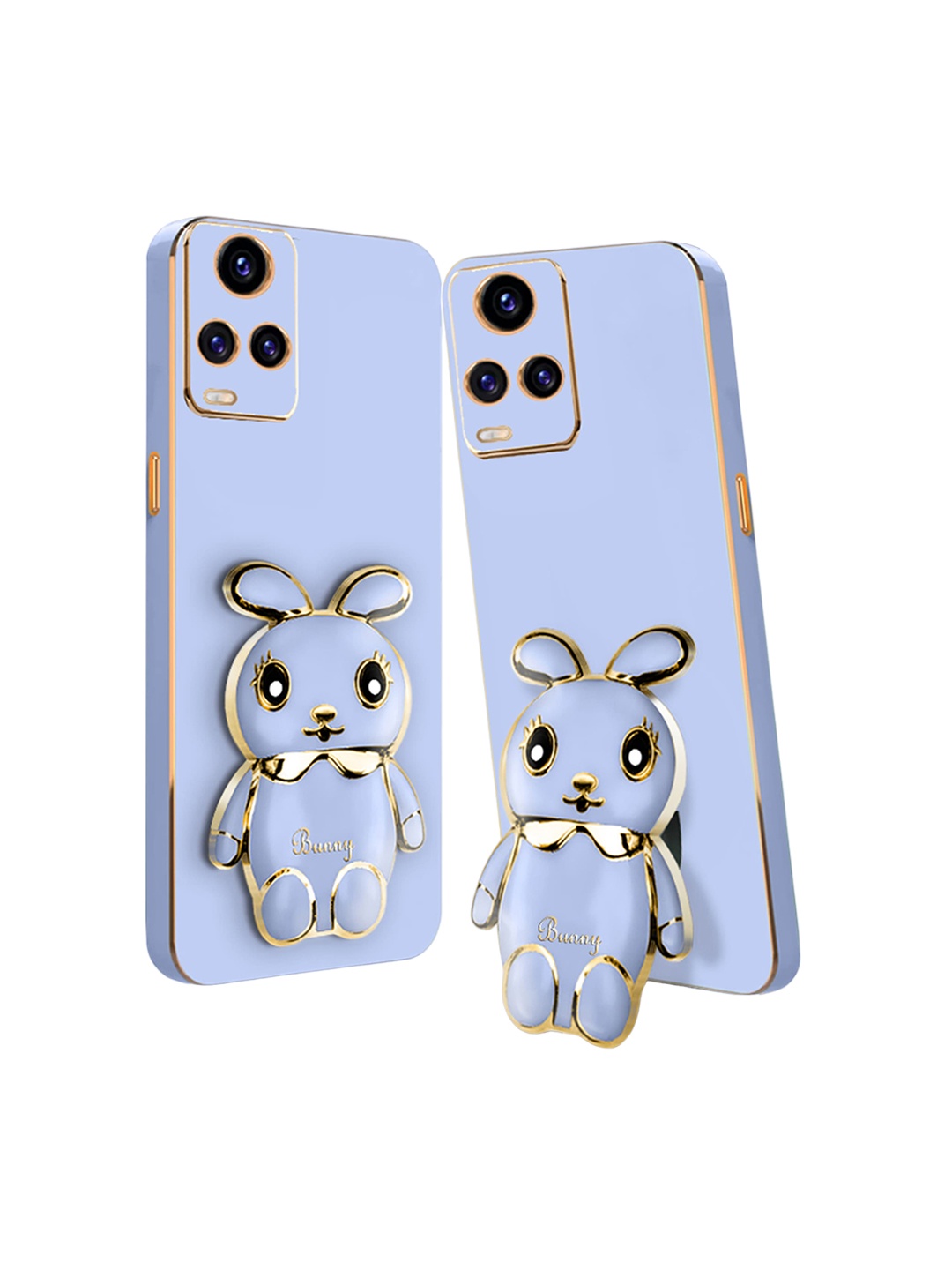 

Karwan 3D Mini Bunny with Folding Stand Vivo V21E 5G Mobile Back Case, Blue