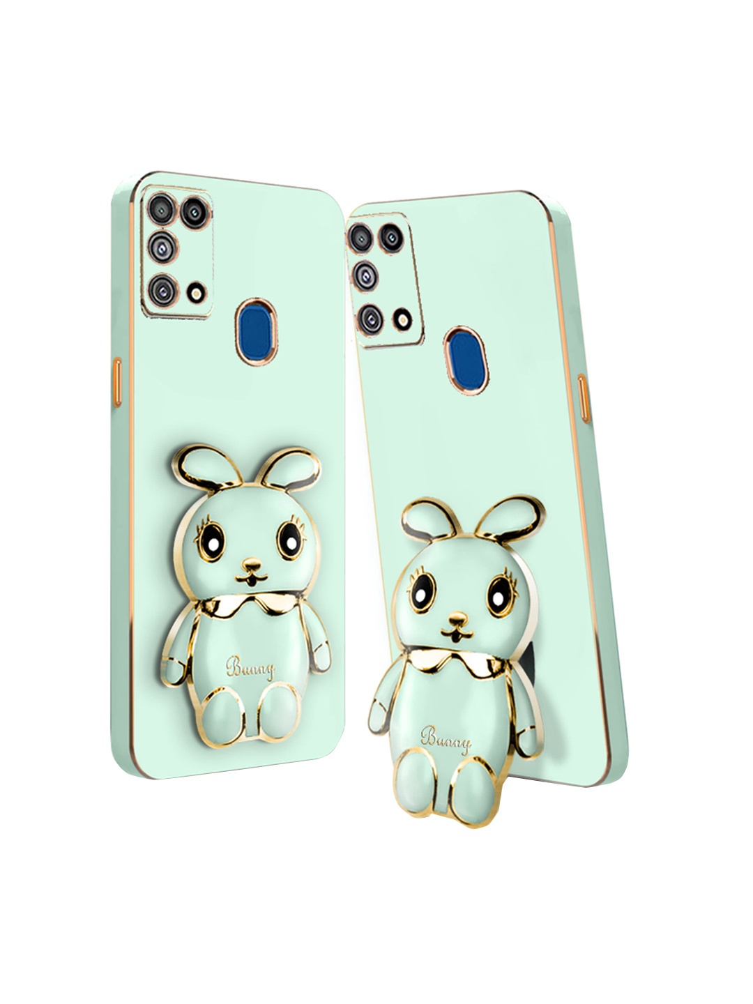 

Karwan Soft & Lightweight Samsung M31 Back Case With 3D Mini Bunny Folding Stand, Green