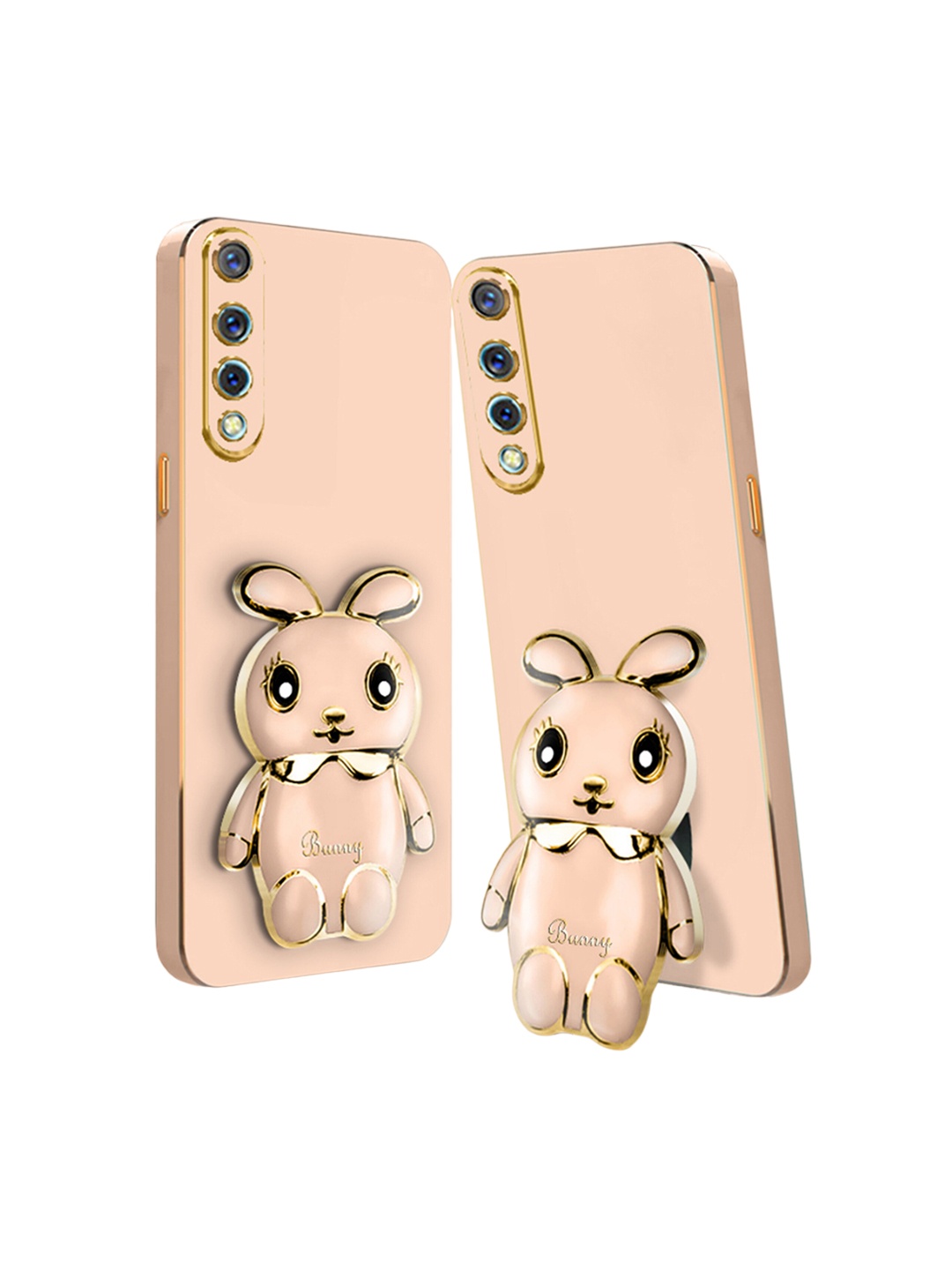 

Karwan 3D Bunny Vivo S1 Back Case with Folding Stand, Pink