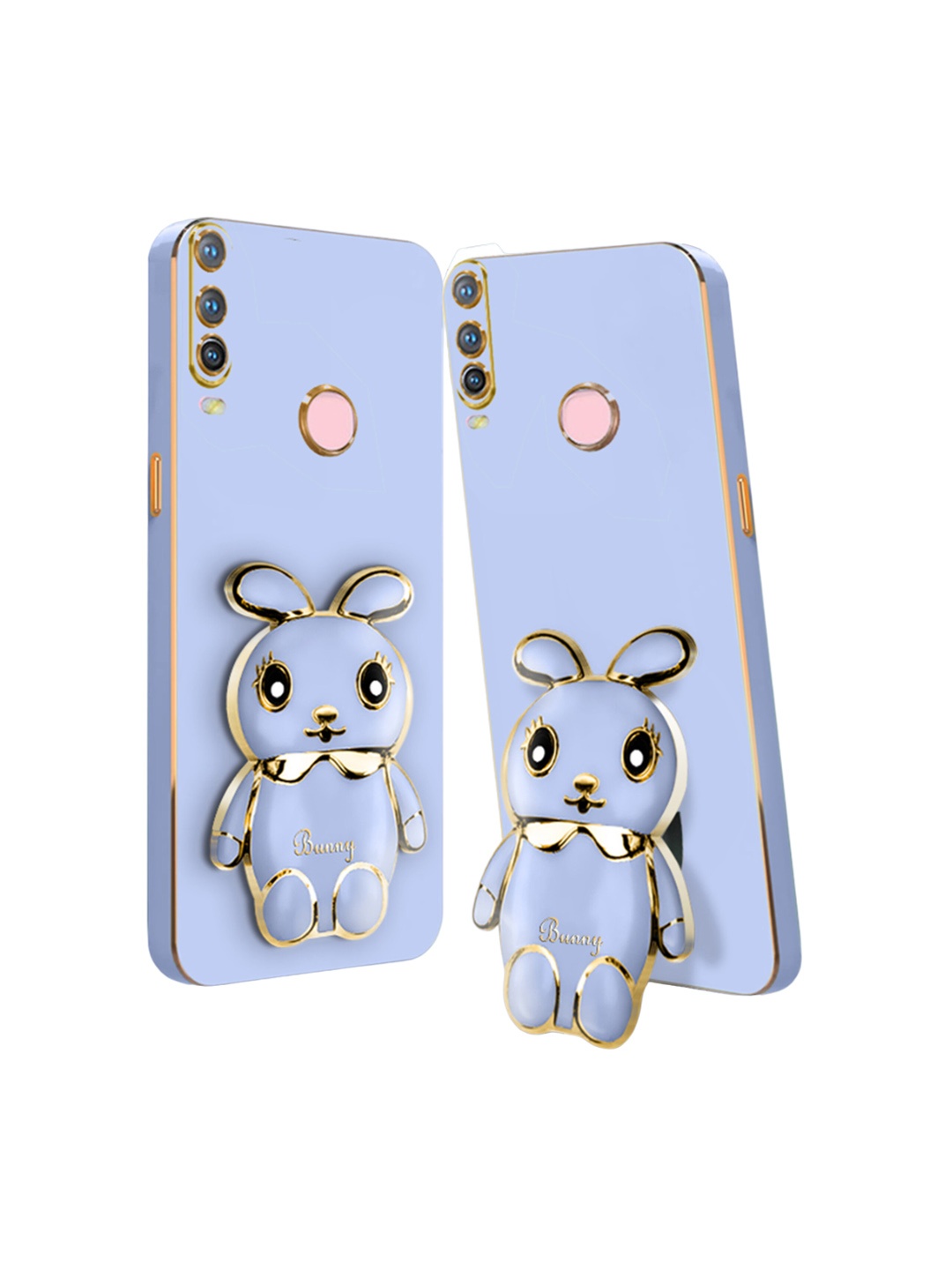 

Karwan 3D Mini Bunny Vivo Y17 Back Case with Folding Stand, Blue