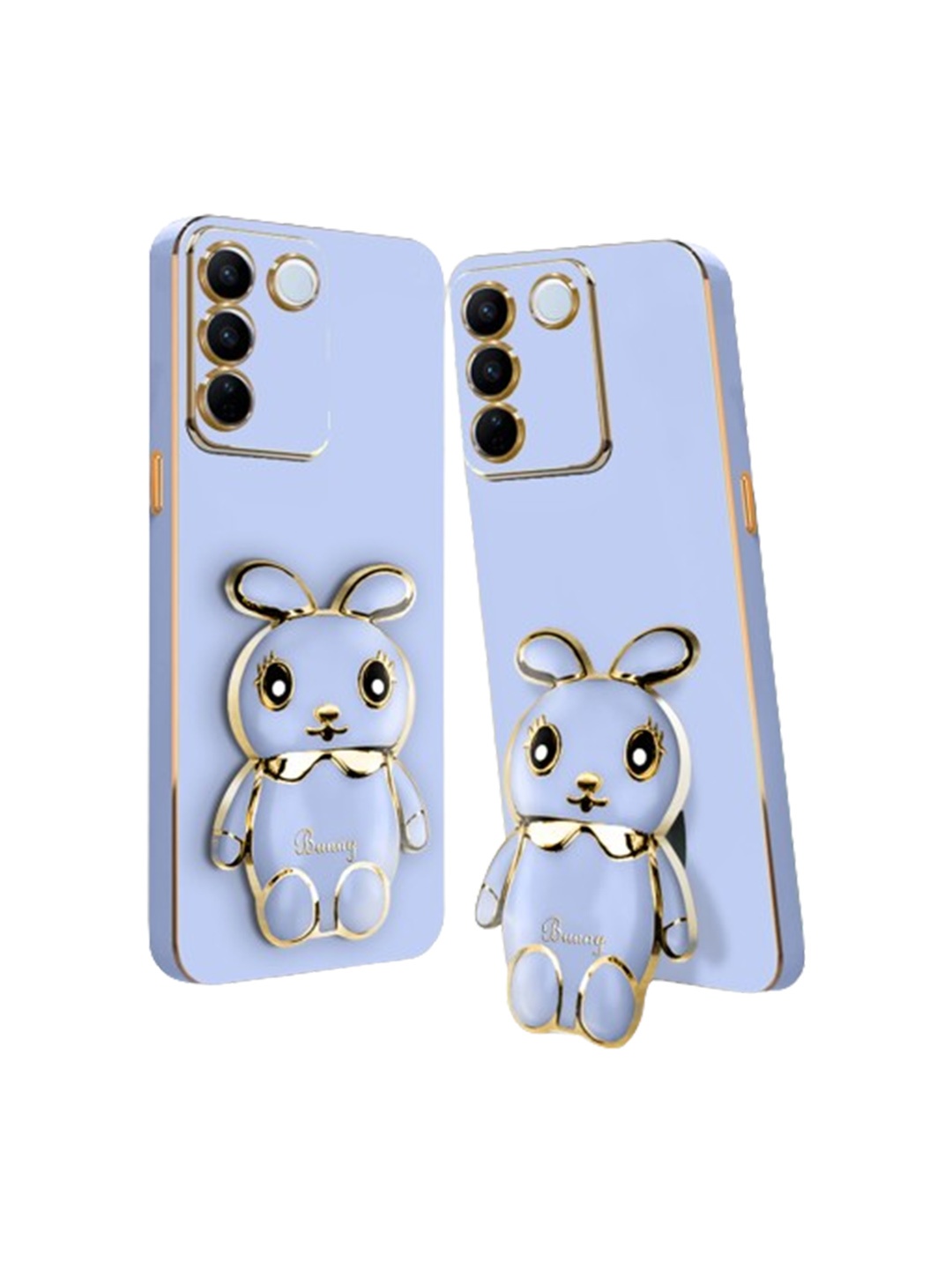 

Karwan Vivo V27 3D Mini Bunny Back Case With Folding Stand, Blue