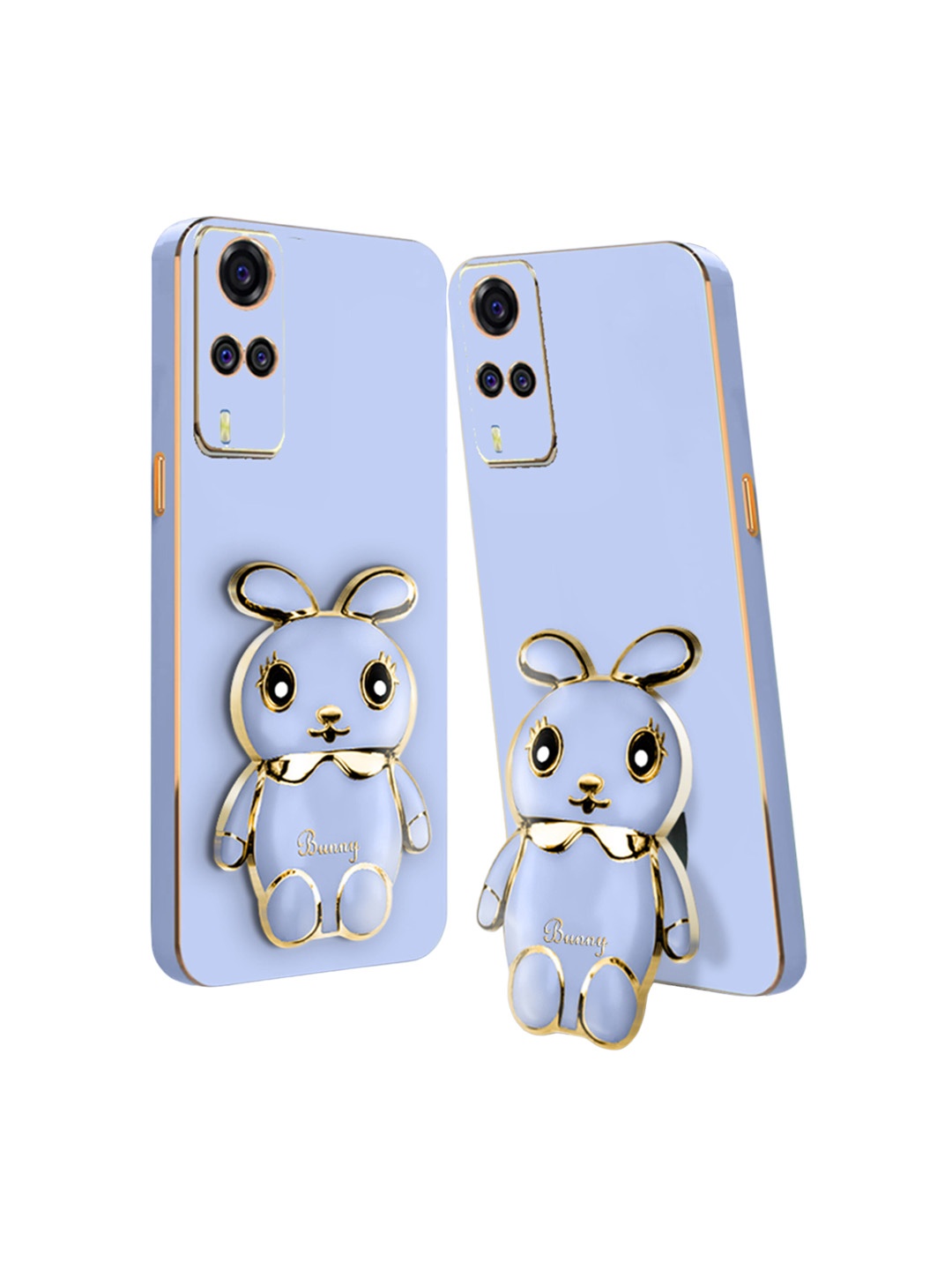 

Karwan Vivo Y22S 3D Mini Bunny Mobile Back Case With Folding Stand, Blue