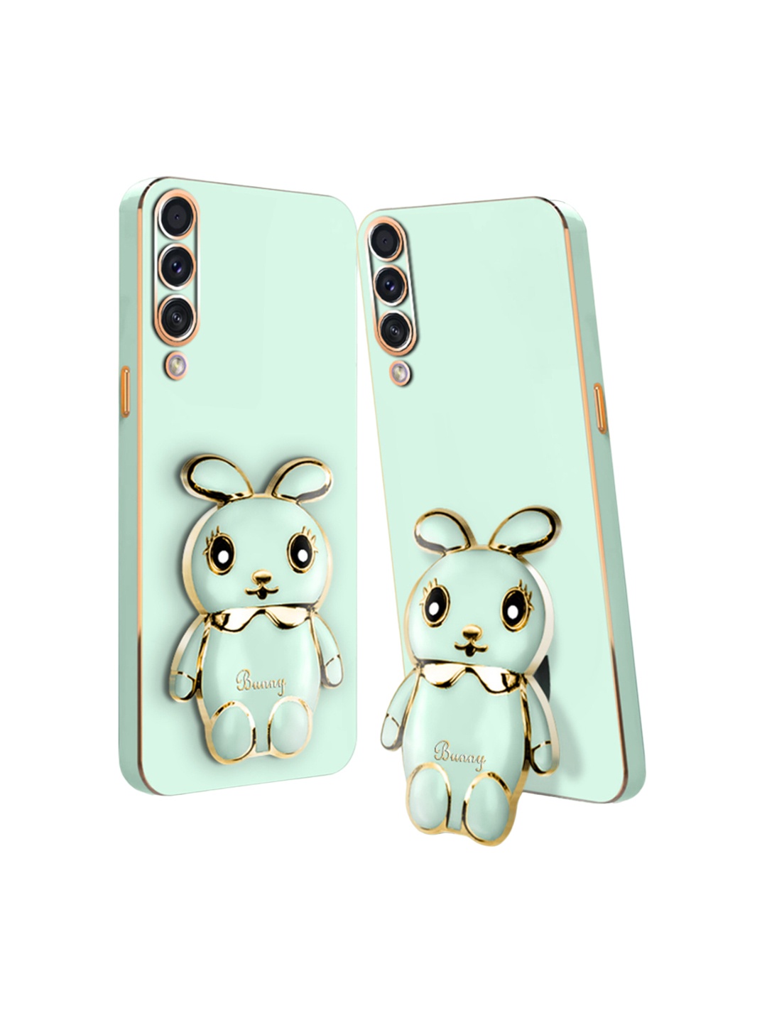 

Karwan Samsung Galaxy A50 3D Mini Bunny with Folding Stand Back Cover Case, Green