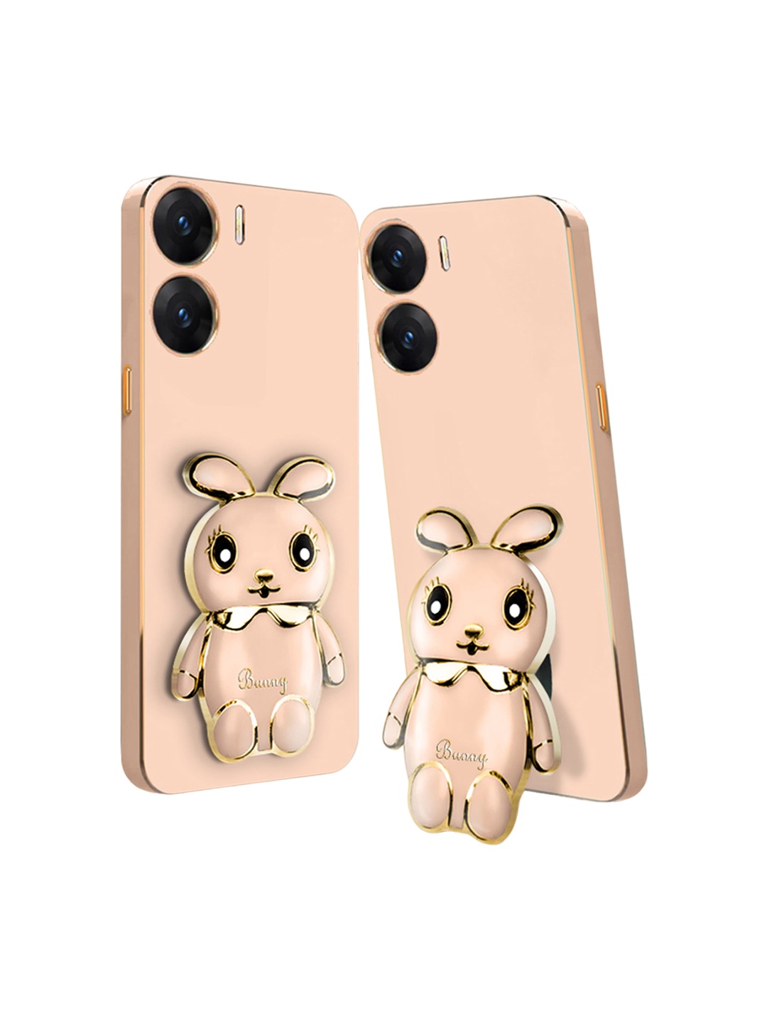 

Karwan Vivo V29E 3D Mini Bunny with Folding Stand Mobile Back Case, Pink