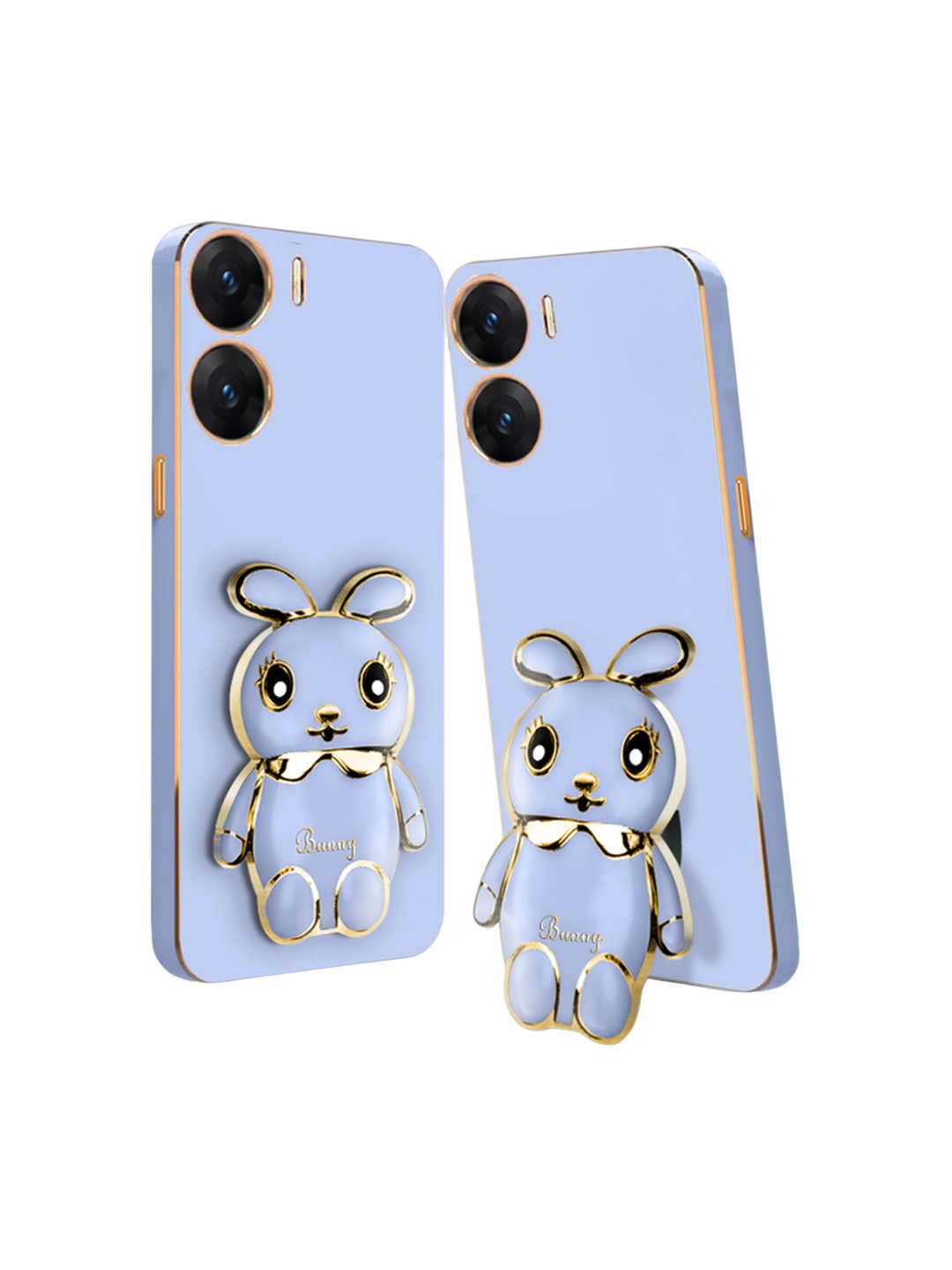 

Karwan Vivo V29E 3D Mini Bunny with Folding Stand Mobile Back Case, Blue