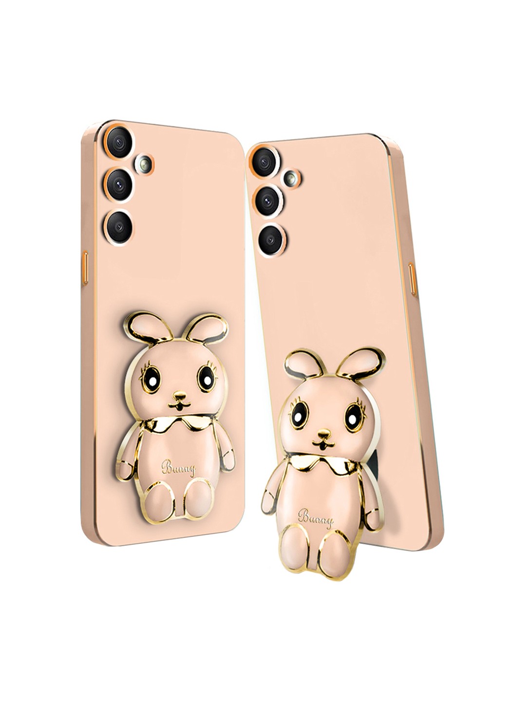 

Karwan Samsung F23 3D Mini Bunny with Folding Stand Mobile Back Case, Pink
