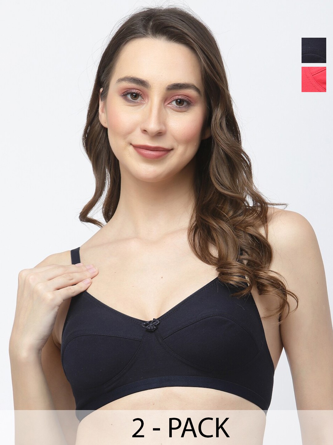 

College Girl Pack Of 2 Full Coverage All Day Comfort T-shirt Bras, Pink